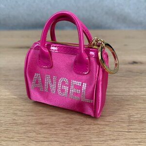 Victorias Secret VTG Angel Mini Coin Purse Keychain Pink Tiny Zipper Close Y2K